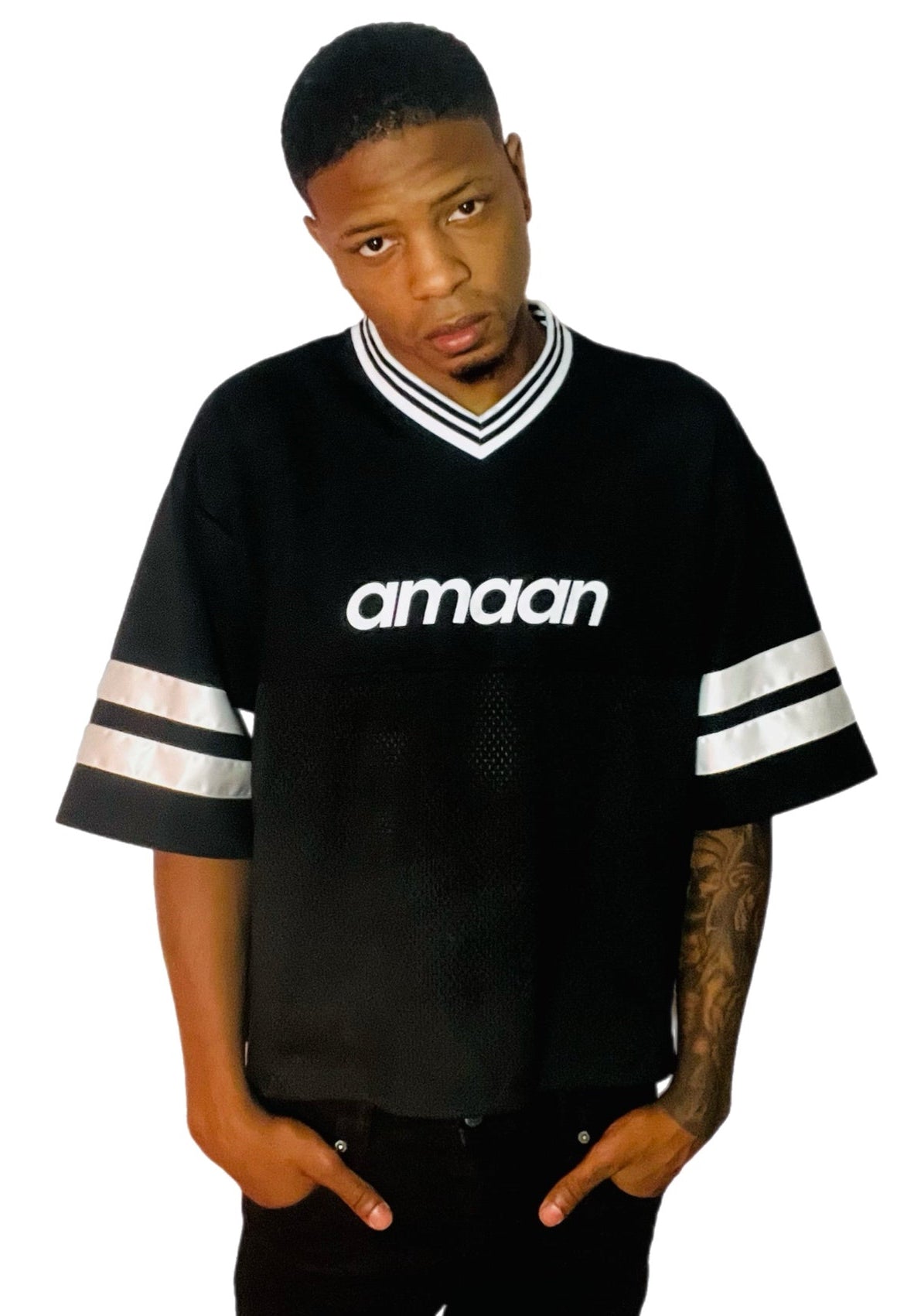 Taped Mesh Boxy T-Shirt